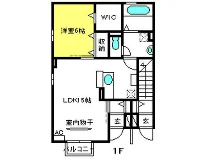 リビングタウン西大宮V(1LDK/1階)の間取り写真