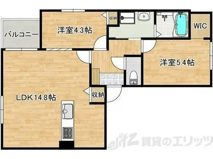 PISTA豊里(2LDK/3階)の間取り写真