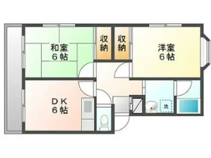 スカイエフビーケー(2DK/4階)の間取り写真