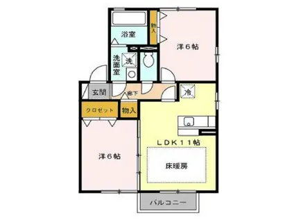 コンフォートベルテ(2LDK/2階)の間取り写真