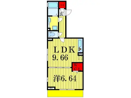 フォンテーヌ(1LDK/1階)の間取り写真