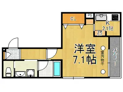 HEBEL HAUS すみれ(1K/1階)の間取り写真