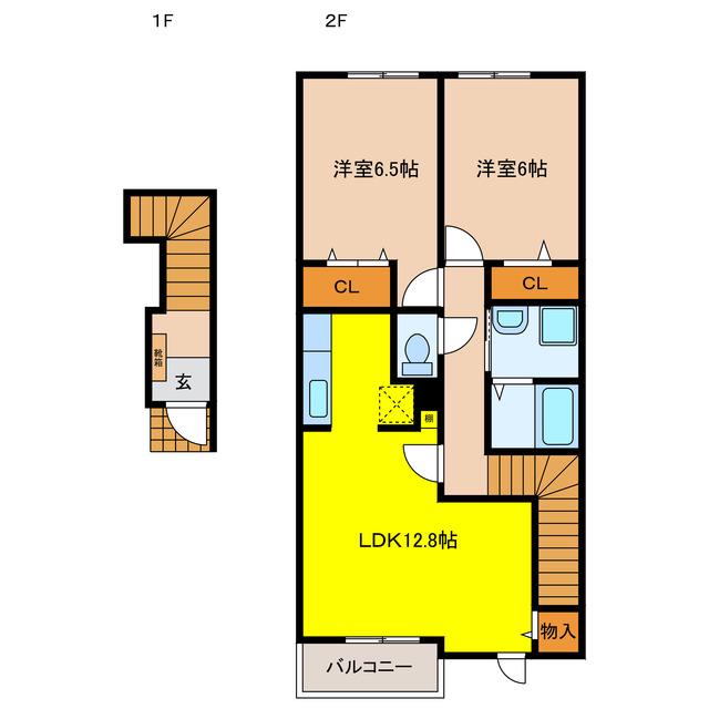 グランテラ(2LDK/2階)の間取り写真