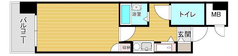 ダイナコート小倉下到津II(1K/9階)の間取り写真