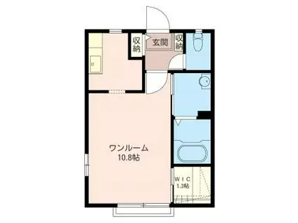 プランドゥール壱番館(ワンルーム/1階)の間取り写真