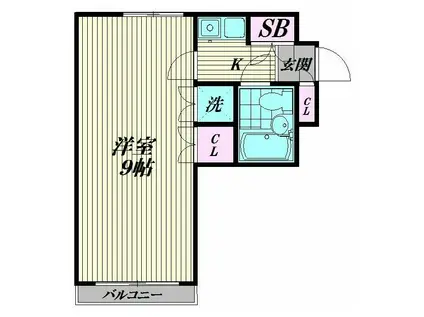 アザレアハイツ(1K/2階)の間取り写真