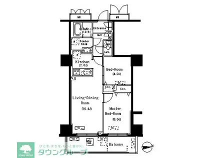 パークアクシス元浅草ステージ(2LDK/9階)の間取り写真