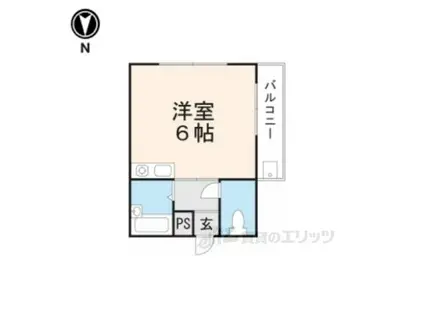 ヴィラ御陵(ワンルーム/1階)の間取り写真