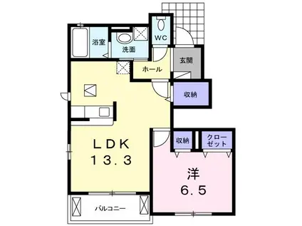 サニーサイドヴィレッジIII(1LDK/1階)の間取り写真