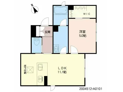 SOLARE724(1LDK/1階)の間取り写真