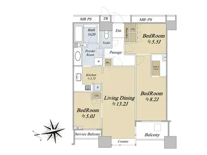 THECENTERTOKYO(3LDK/23階)の間取り写真