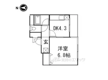 ホワイトクレステ(1DK/6階)の間取り写真