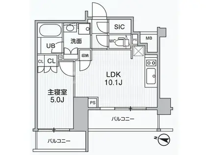 ALIVIS綾瀬(1LDK/2階)の間取り写真
