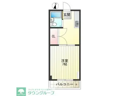 サンヒルズ斉藤(1DK/2階)の間取り写真