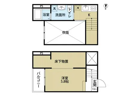 SEIREN 福池(1SK/1階)の間取り写真