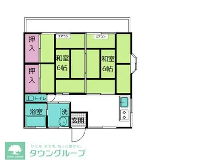 コーポ桜ヶ丘(2DK/2階)の間取り写真