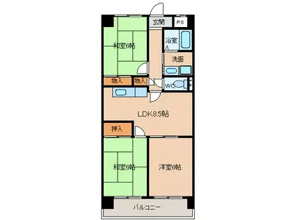 さくら大栄ビル(3LDK/3階)の間取り写真