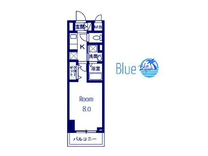 スアヴィス平塚八千代(1K/11階)の間取り写真