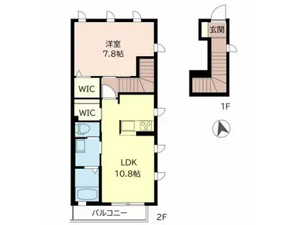 SHAMAISON FERIO(1LDK/2階)の間取り写真