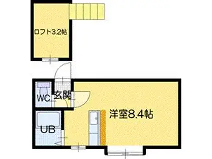 ADVANCED-I(1K/2階)の間取り写真