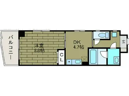 サンフラット3(1DK/6階)の間取り写真