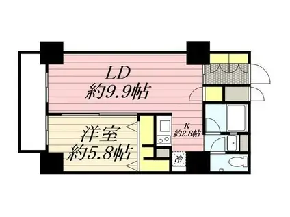 HF駒沢公園レジデンスタワー(1LDK/25階)の間取り写真