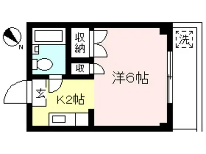 ヴィラ枡形3番館(1K/3階)の間取り写真