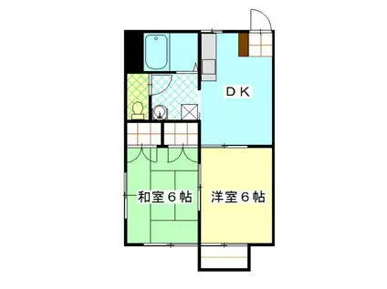 プレジール(2DK/2階)の間取り写真