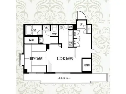 パークコート小金井(1LDK/5階)の間取り写真