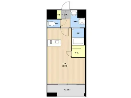 LEGEND水前寺(ワンルーム/10階)の間取り写真