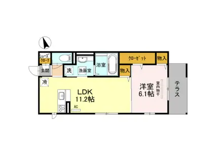 D-ROOM我孫子(1LDK/1階)の間取り写真