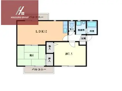 ヴィラージュコートアピオA棟(2LDK/2階)の間取り写真