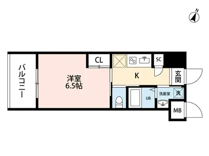 アミュゼ城野(1K/3階)の間取り写真