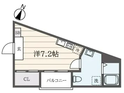 ソリッド東武練馬(ワンルーム/1階)の間取り写真