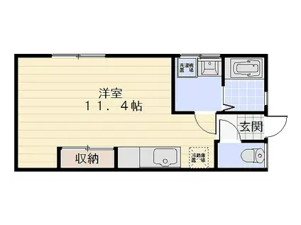 ソラーナYK(ワンルーム/2階)の間取り写真