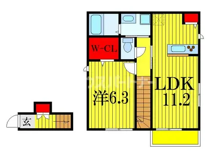 LE SOLEIL ル ソレイル(1LDK/2階)の間取り写真