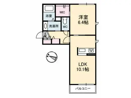 DESPERADOII(1LDK/1階)の間取り写真