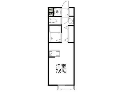 サラビアンカ東習志野(ワンルーム/2階)の間取り写真