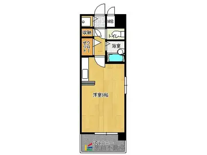 ステイタスマンション二日市(ワンルーム/4階)の間取り写真