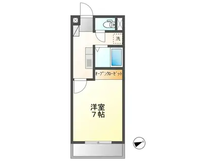 カスタム浅間(1K/3階)の間取り写真