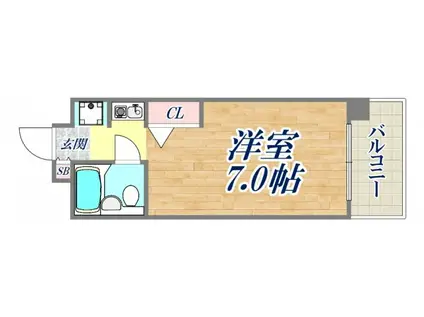 サンシャイン三宮(1K/3階)の間取り写真