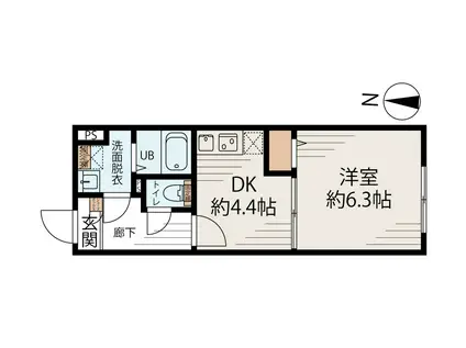 アルファ南千住(1DK/1階)の間取り写真