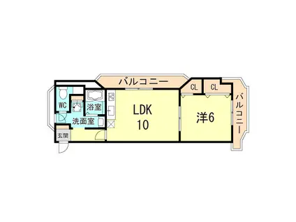 マンション美苑(1LDK/2階)の間取り写真