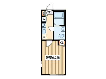 岩井テラス(1K/3階)の間取り写真