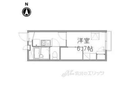 レオパレス蜂ヶ岡(1K/2階)の間取り写真