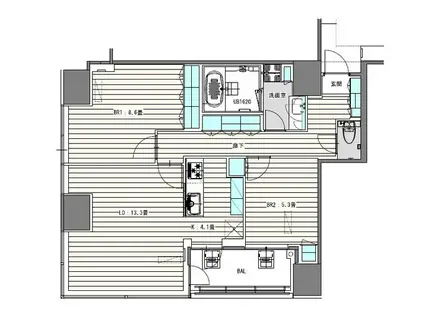 ホワイトタワー浜松町(2LDK/21階)の間取り写真