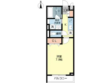 PRELE(1K/1階)の間取り写真