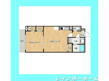 ジーメゾン我孫子青山台(1LDK/2階)の間取り写真