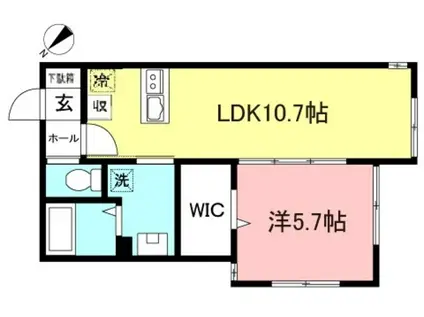 タマンプリ相模大野(1LDK/1階)の間取り写真