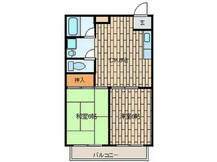コーポファミーユ(2DK/3階)の間取り写真